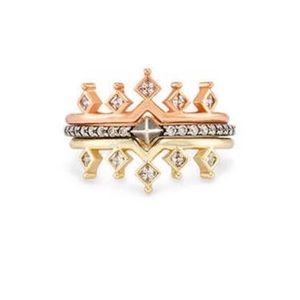 Kendra Scott Lottie stacking rings. Mixed metals.